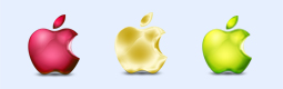 苹果图标-彩色水晶苹果图标